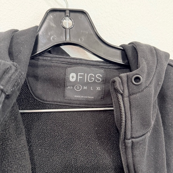 Figs Zip Up Black Jacket Hoodie Women’s Size Small - Picture 3 of 3